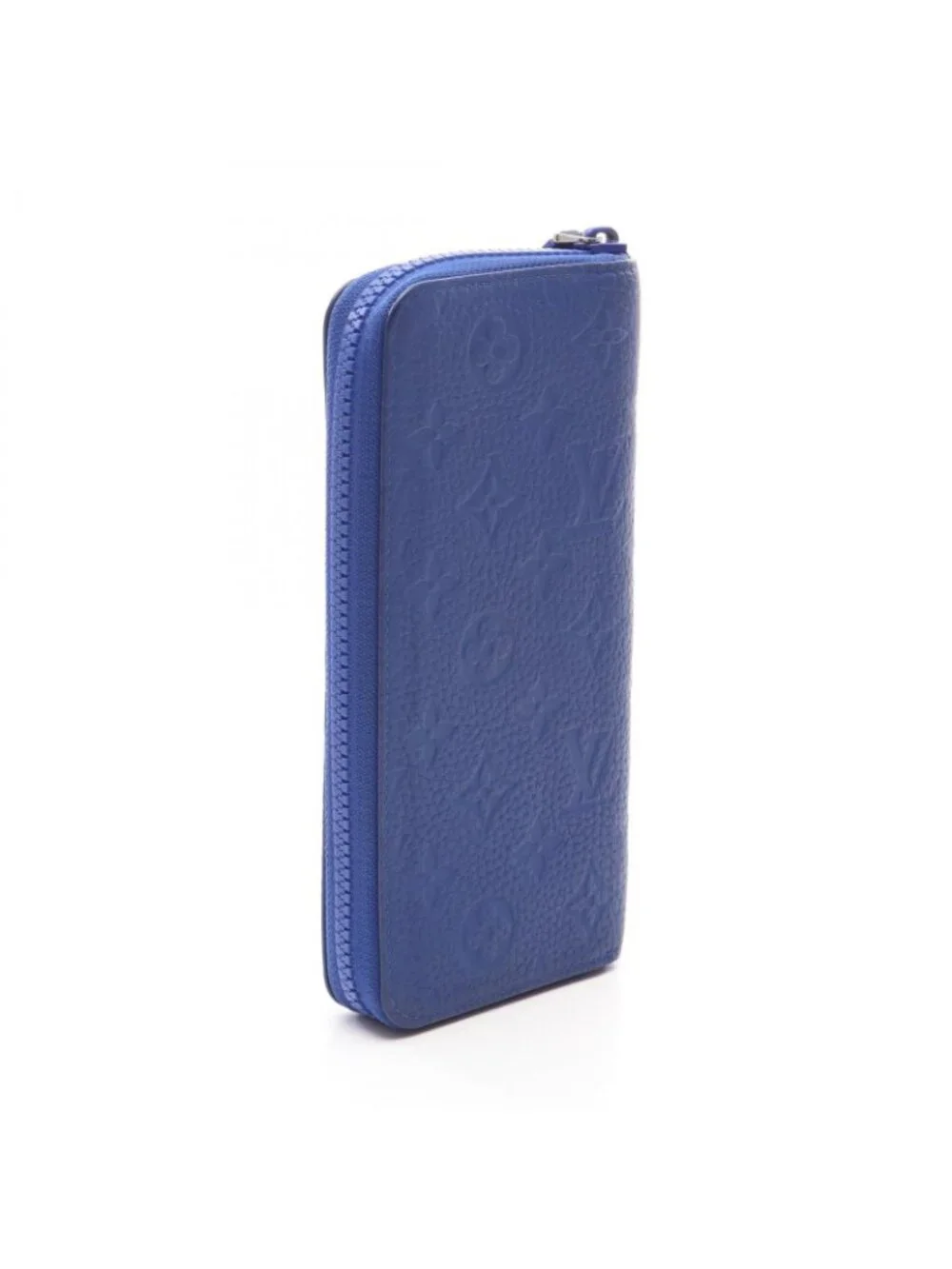 Louis Vuitton Round Long Wallet Zippy Long Vertical Matblue Neon Blue